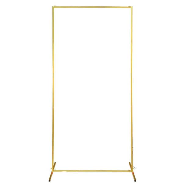 Metal Wedding Arch Arbor Backdrop Stand 6.6 x 3.3ft. Gold Square Frame for Party, Ceremony Decoration Easy Assembly