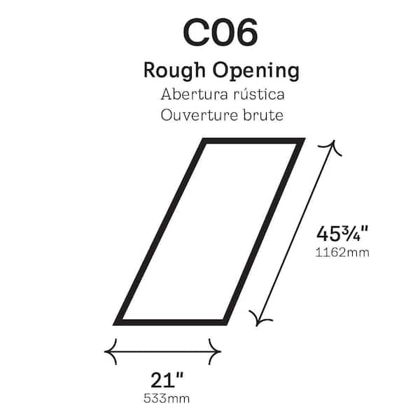 21 in. x 45-3/4 in. Fixed Deck-Mount Skylight with Laminated Low-E3 Glass