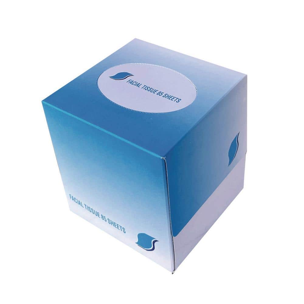 GEN Facial Tissue Cube Box, 2-Ply, White, 85-Sheets/Box, 36