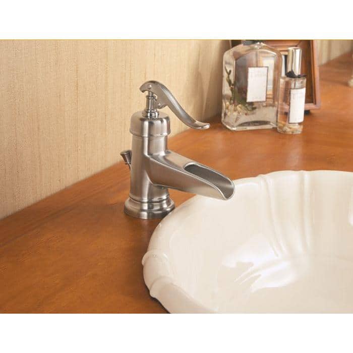 Elegant Ashfield High Arc Single-Handle Bathroom Faucet in Brushed Nickel