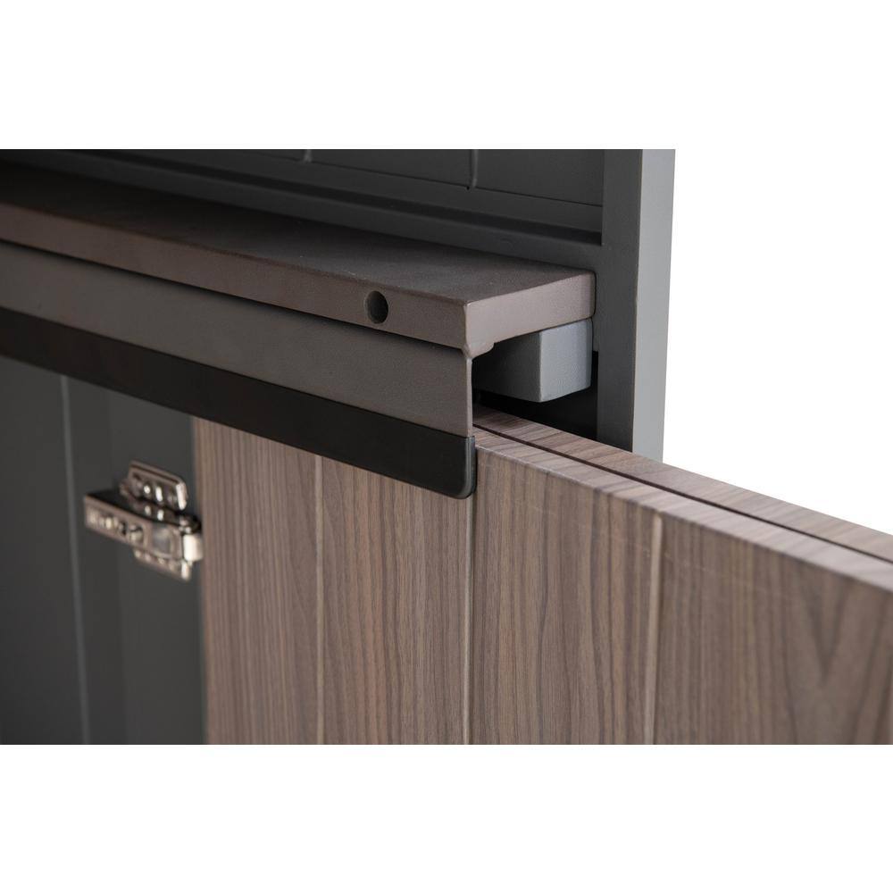 Fleetwood 7 ft. x 3 ft. Wood Grain Steel Outdoor Kitchen with Gas Springs