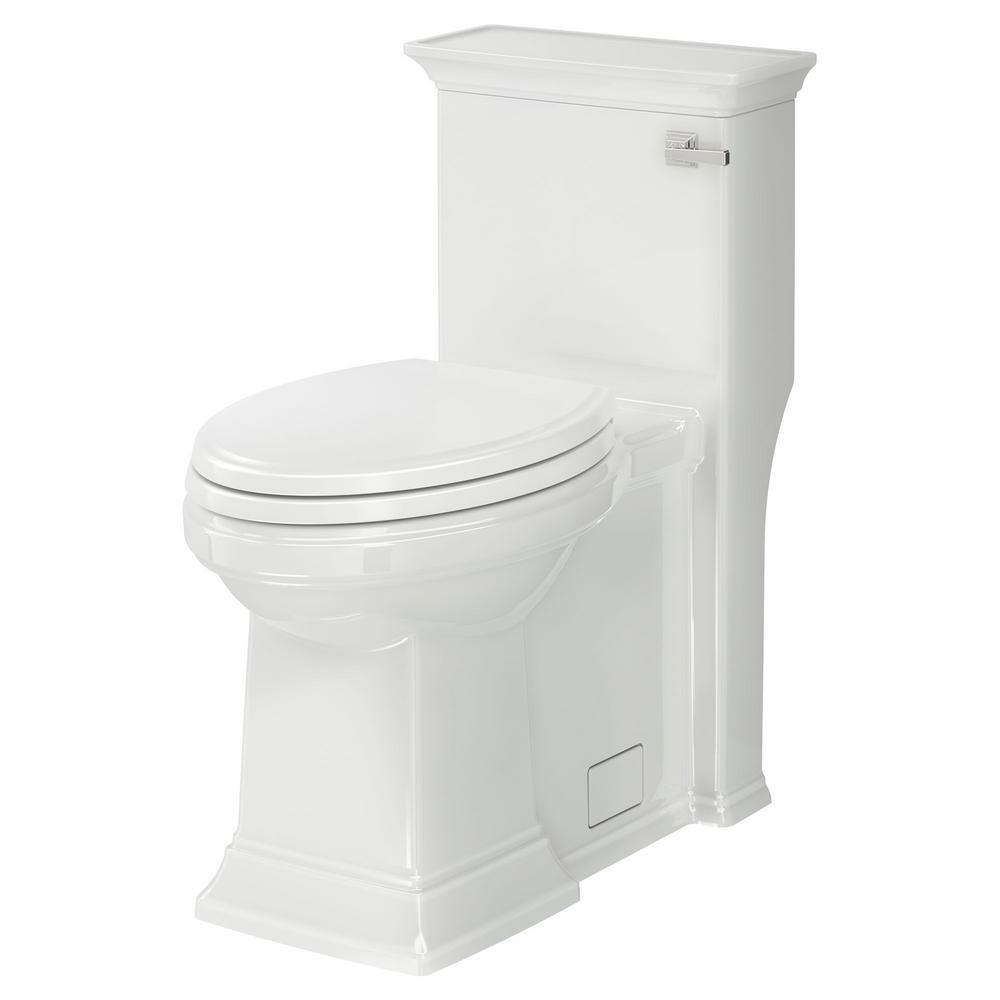 White Elongated High Efficiency Free Standing Toilet with Right Hand Lever