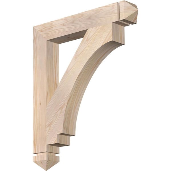 Ekena Millwork 3.5 in. x 28 in. x 24 in. Douglas Fir Imperial Arts and Crafts Smooth Bracket