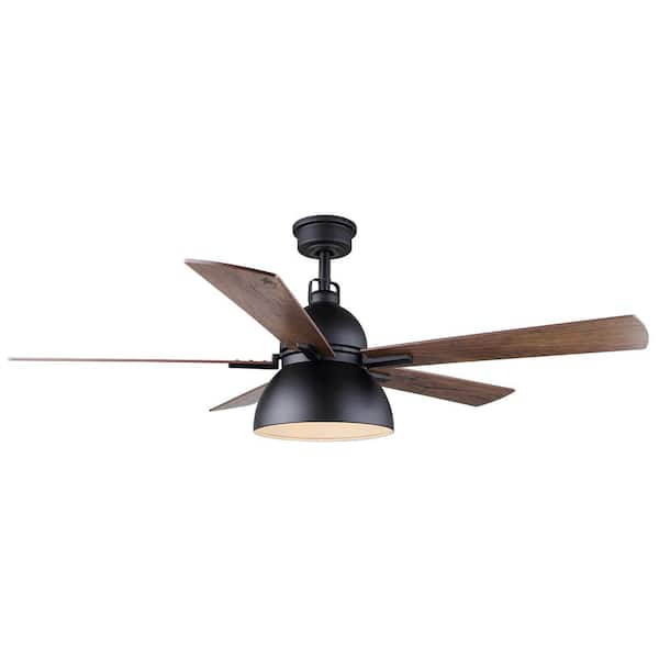 CANARM Lyric 52 in. Indoor Standard Matte Black Ceiling Fan with ...