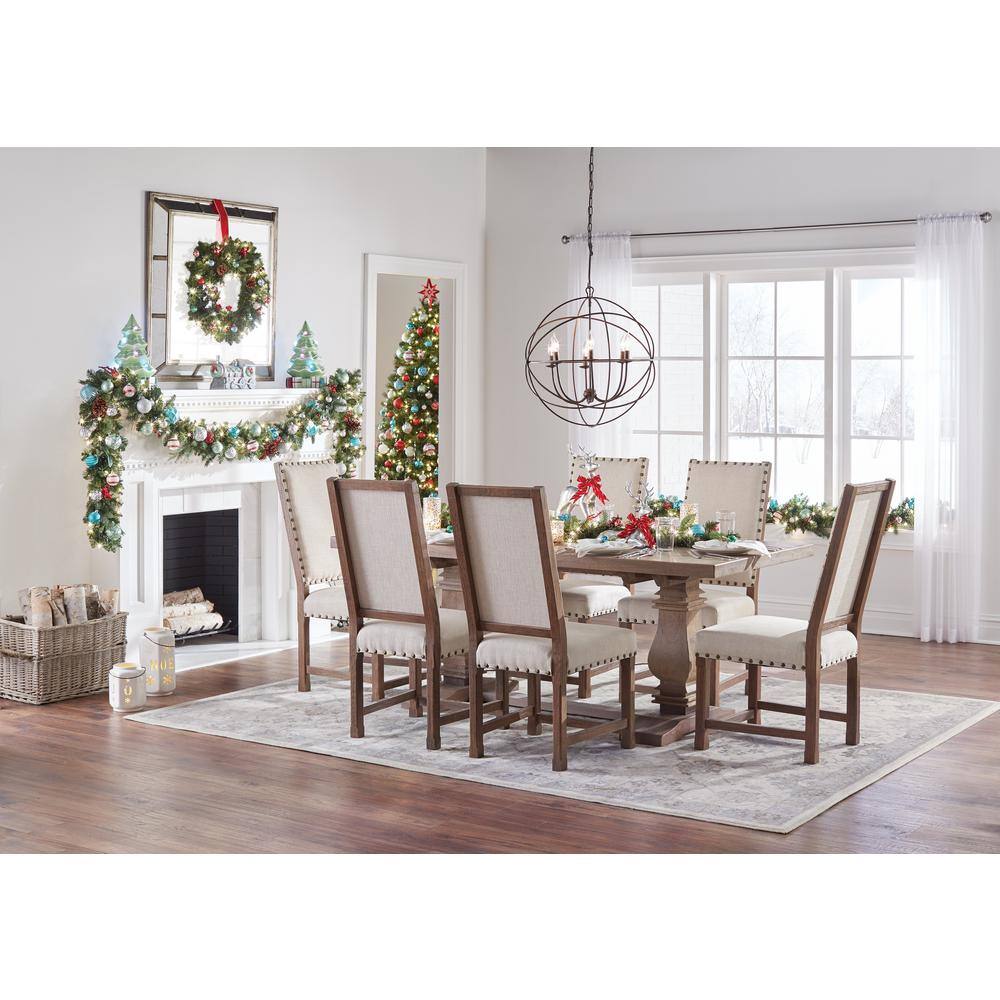 English Bronze 6-Light Chandelier with Clear Glass Drops