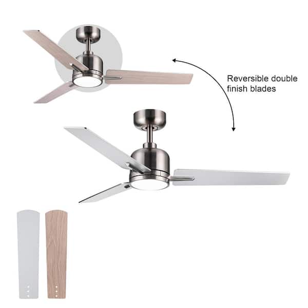 Kaleido 48 in. Indoor Brushed Nickel Standard Ceiling Fan with Light and Dual-Finish Blades