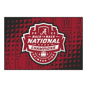 Alabama Crimson Tide 2021-22 Red National Champions 5 ft. x 8 ft. Plush Area Rug