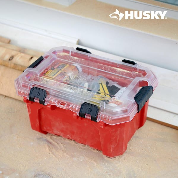 5-Gal. Professional Duty Waterproof Storage Container with Hinged Lid in Red