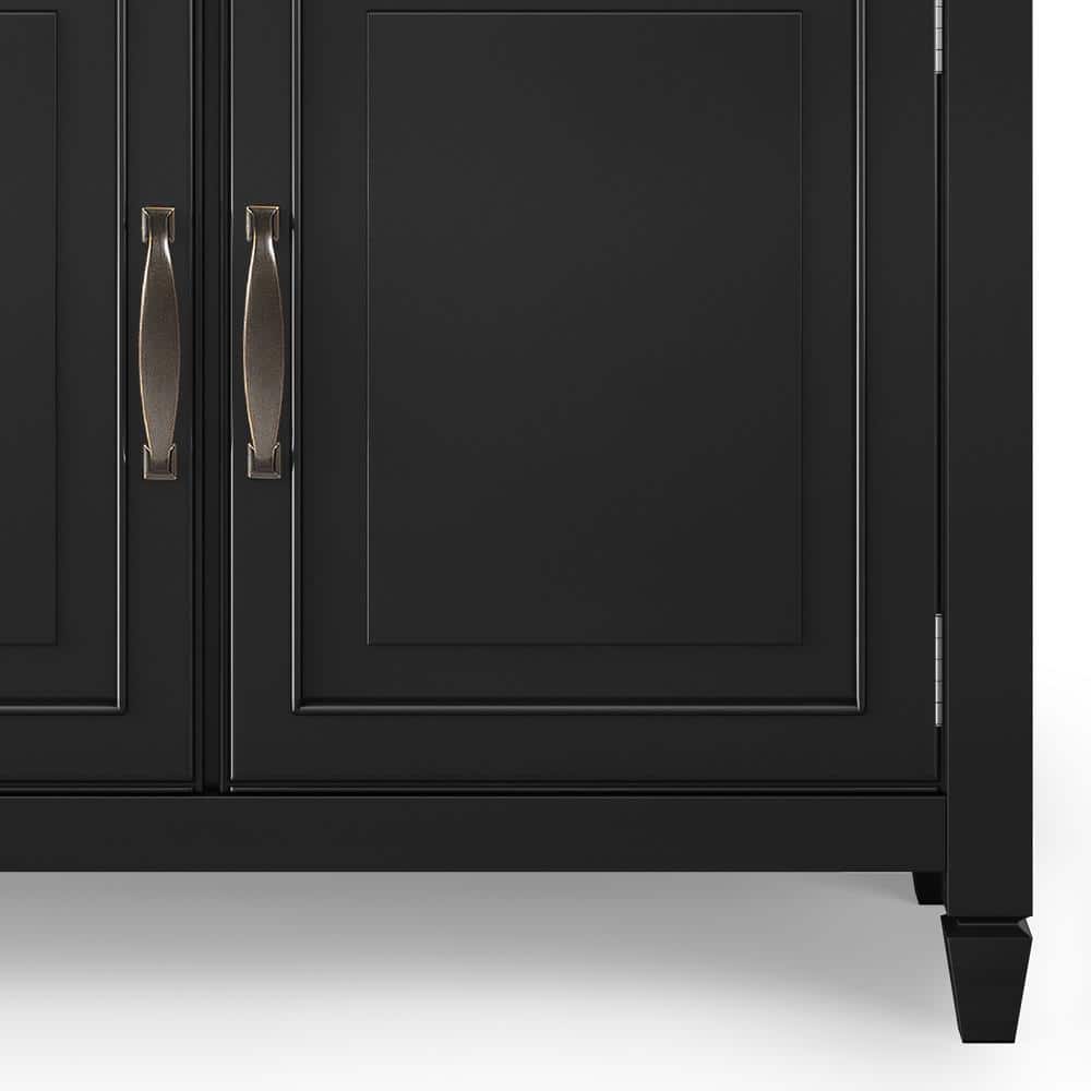 Connaught Black Solid Wood Office Storage Cabinet with Adjustable Shelving