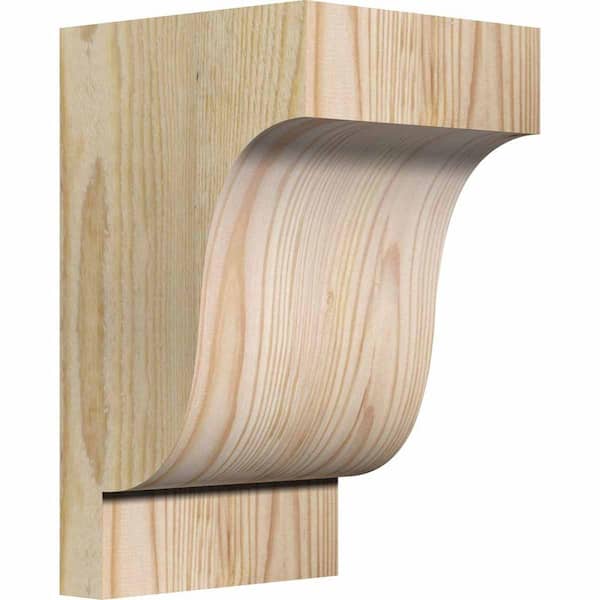 Ekena Millwork 6 in. x 6 in. x 10 in. Douglas Fir Newport Rough Sawn Corbel