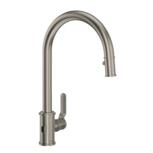 Armstrong Single Handle Pull Down Sprayer Kitchen Faucet in Satin Nickel
