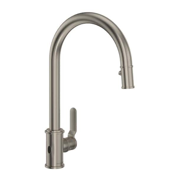 ROHL Armstrong Single Handle Pull Down Sprayer Kitchen Faucet in Satin Nickel