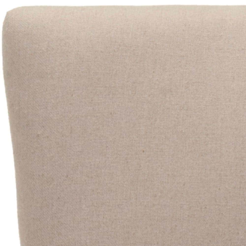 Taupe Linen Upholstered Side Chair with Espresso Wood Legs