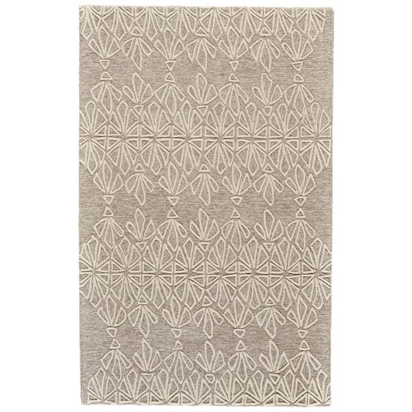HomeRoots Tan and Ivory 2 ft. x 3 ft. Geometric Area Rug