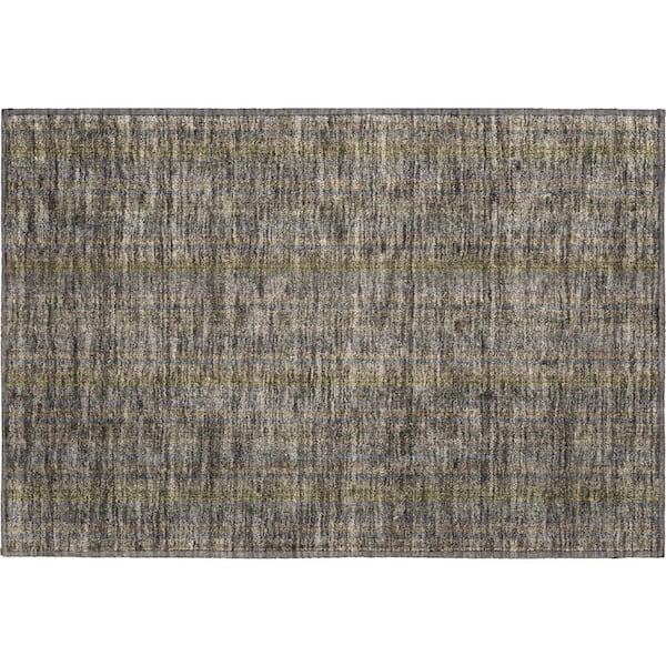 Mayfield Premium Machine Washable Abstract AMF982 Taupe 1 ft. 8 in. x 2 ft. 6 in. Area Rug
