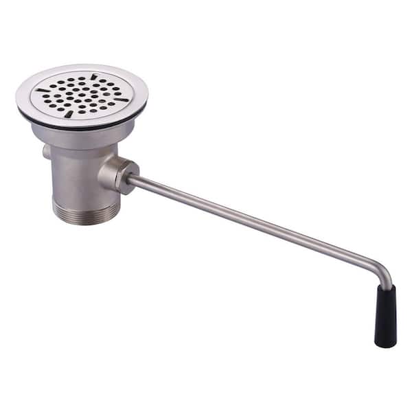 ARCORA 3-1/2 in. Sink Opening Waste Drain Valve Brass Commercial Kitchen Sink Drain With Twist Handle in Chrome