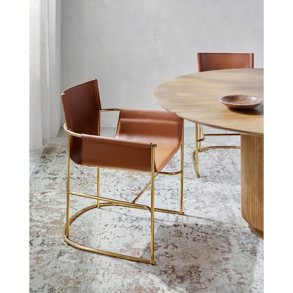 Livabliss Dana Modern Dining Chair, Camel, 31 in. H x 24 in. W x 24 in. D