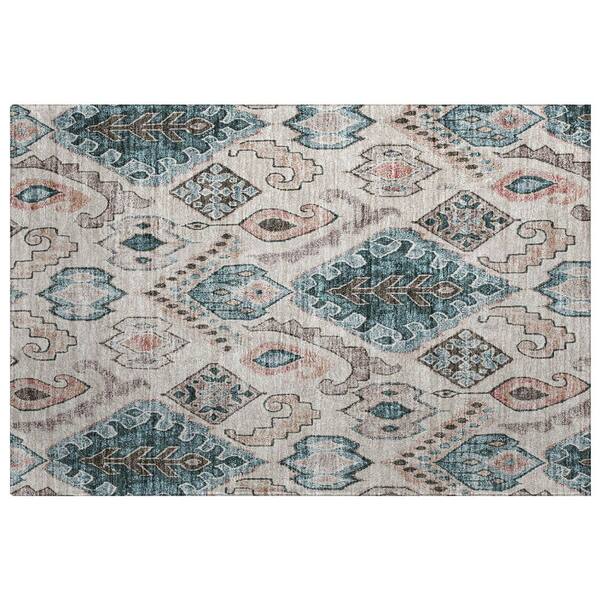 Dream Shag Premium Machine Washable Abstract ADS775 Beige 2 ft. x 3 ft. Accent Rug