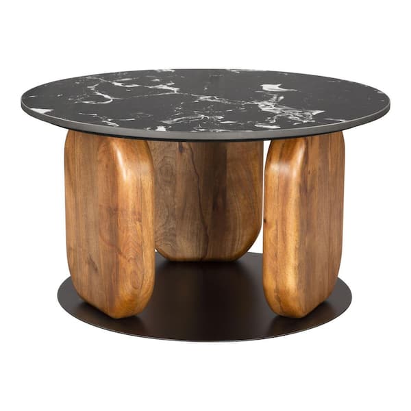 ZUO Pemba Collection 29.9 in. Multicolor Round Marble Coffee Table