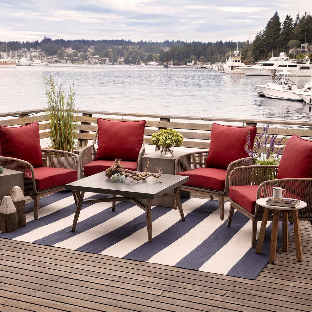 Nautical Red Recycled Fabric Adirondack Chair Cushion Set