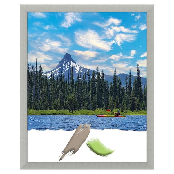 Amanti Art Silver Leaf Wood Picture Frame Opening Size 16x20 in.