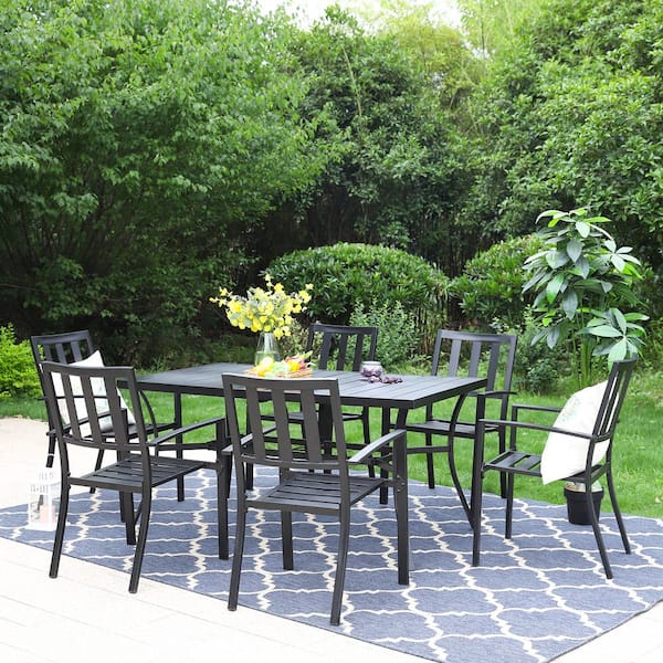 8 seater metal garden table