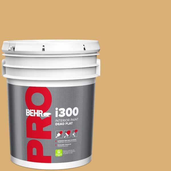 BEHR PRO 5 gal. #HDC-AC-08 Mustard Field Dead Flat Interior Paint