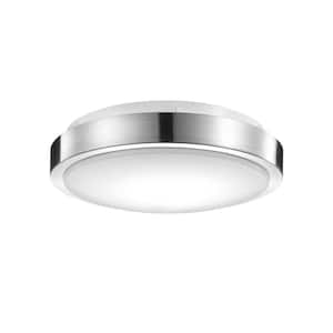 Wi-Fi Smart 11 in, 1-Light Brushed Nickel Smart LED Integrated Flush Mount