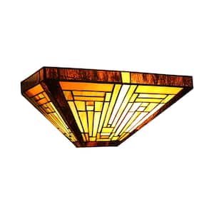 Chloe Lighting Innes Tiffany-Style 12 in. W 1-Light Mission Wall Sconce