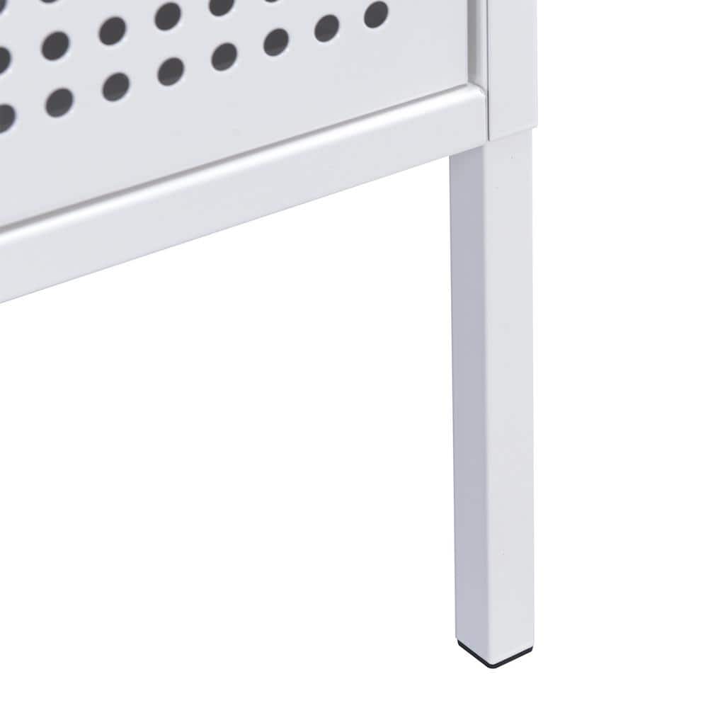 Gemma 19" White Metal Nightstand with USB Port