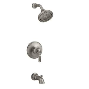 Worth Single-Handle 3-Spray Tub and Shower Faucet in Vibrant Brushed Nickel (Valve Included)