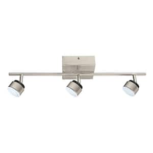 Armento 1 3-Light 2 ft. Matte Nickel Integrated LED Ceiling Mount Hardwired Fixed Track Lighting Kit with Satin Diffuser