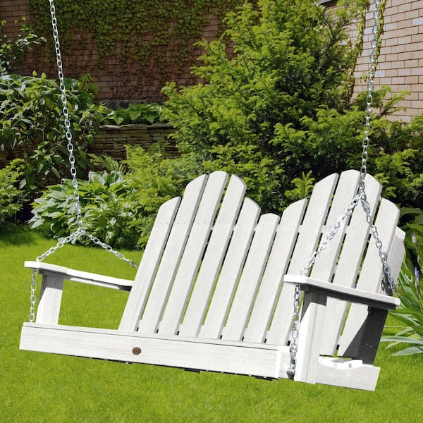 Classic Westport 4 ft. 2-Person White Recycled Plastic Porch Swing