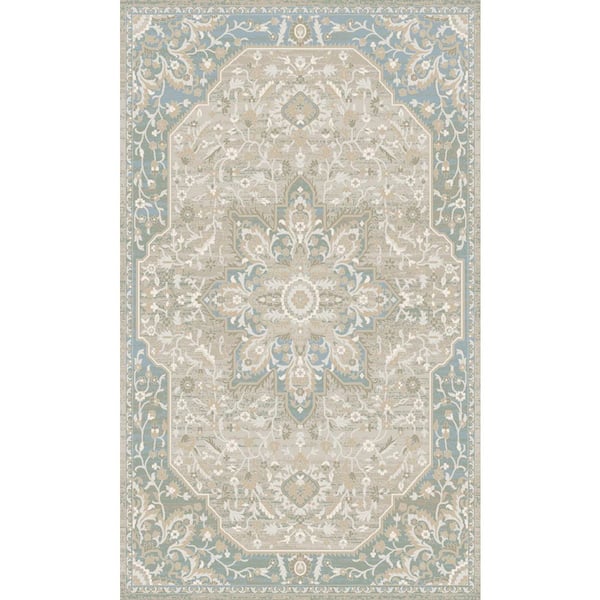 8 ft. x 10 ft. Ivory Solara Medalion Area Rug