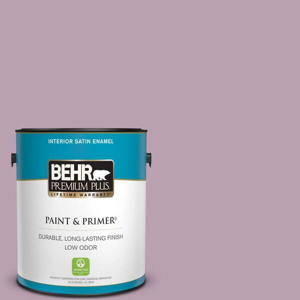 BEHR PREMIUM PLUS 1 gal. #S110-4 Highland Thistle Satin Enamel Low Odor Interior Paint & Primer