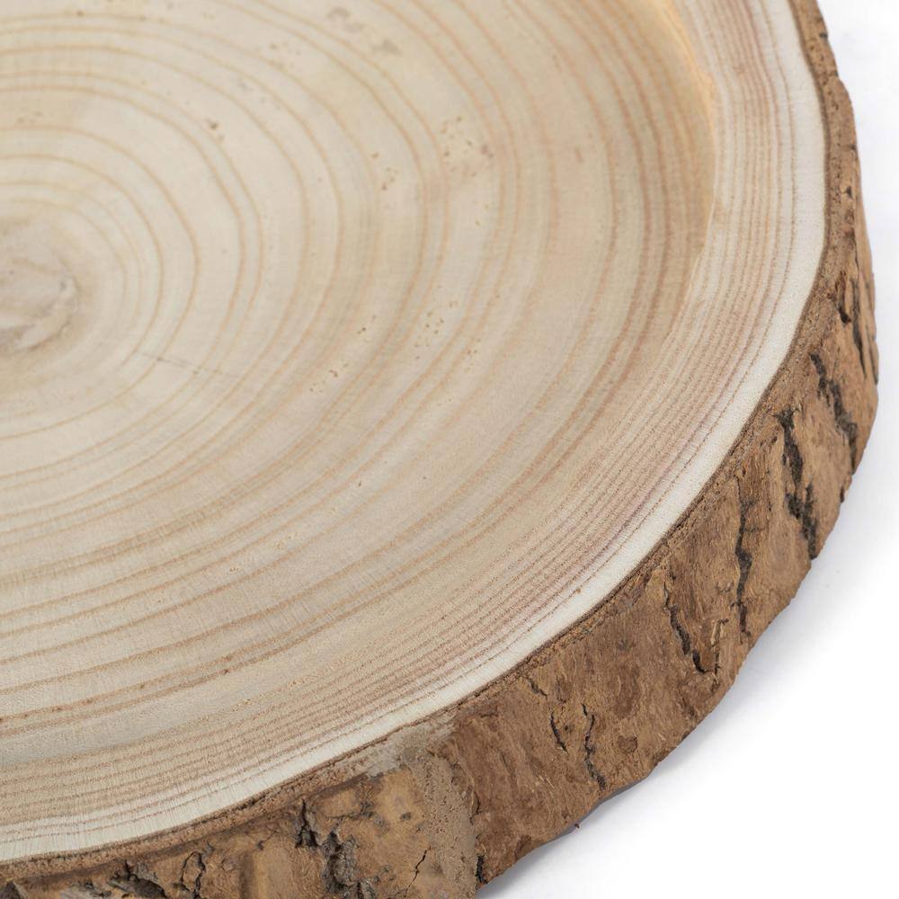 Rustic Round Wood Tree Bark Serving Tray