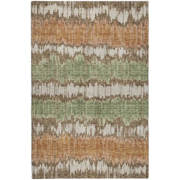 Dream Shag Premium Machine Washable Abstract ADS755 Chocolate 5 ft. x 7 ft. 6 in. Area Rug