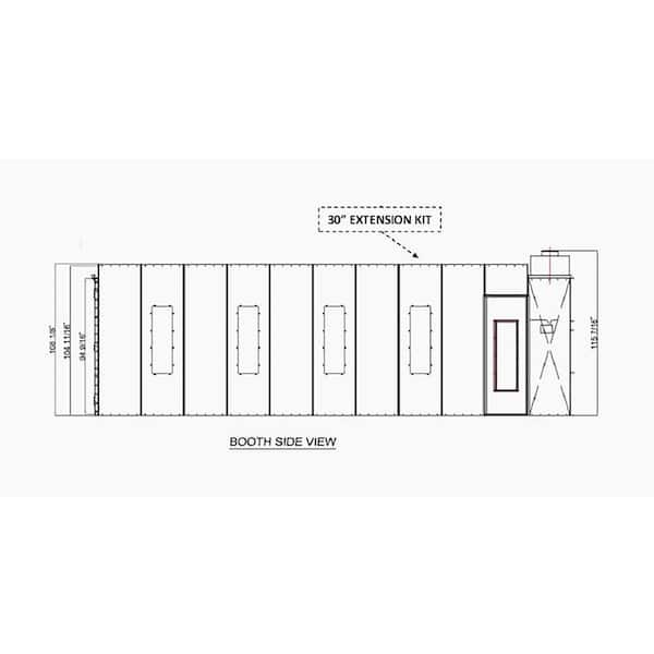 IDEAL Cross 30 in. Flow Paint Booth Light Extension Panel Kit Assembly