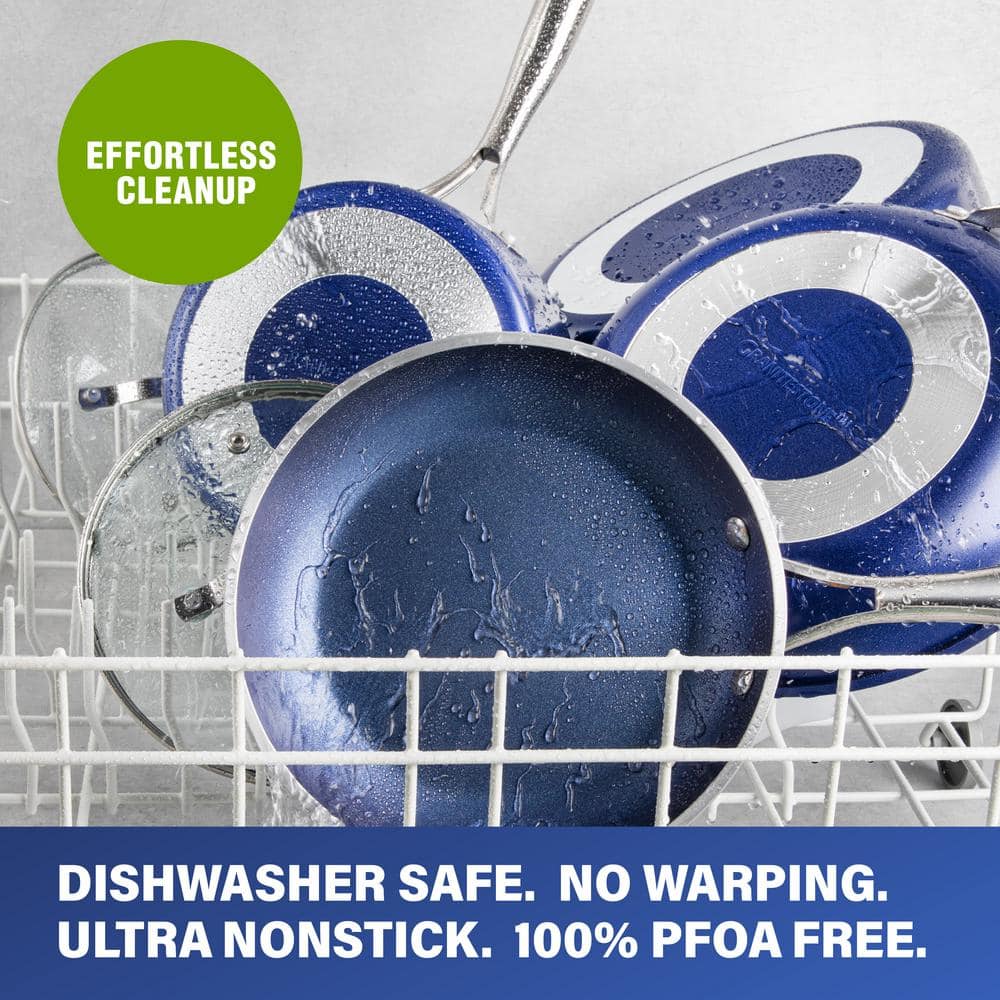 Granitestone Blue 12'' Nonstick Aluminum Fry Pan with Cool Touch Handle