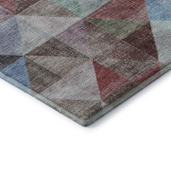 Mayfield Premium Machine Washable Abstract AMF2006 Silver 5 ft. x 7 ft. 6 in. Area Rug