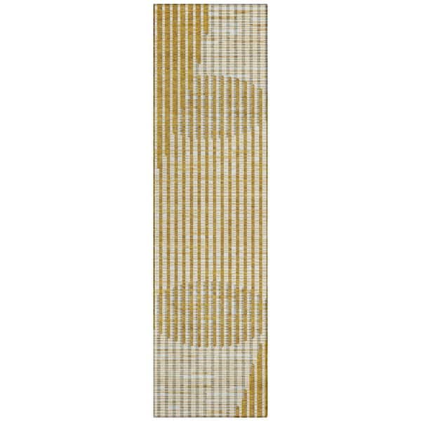 Chantille Machine Washable Indoor/Outdoor Abstract ACN1001 Gold 2 ft. 3 in. x 7 ft. 6 in. Area Rug