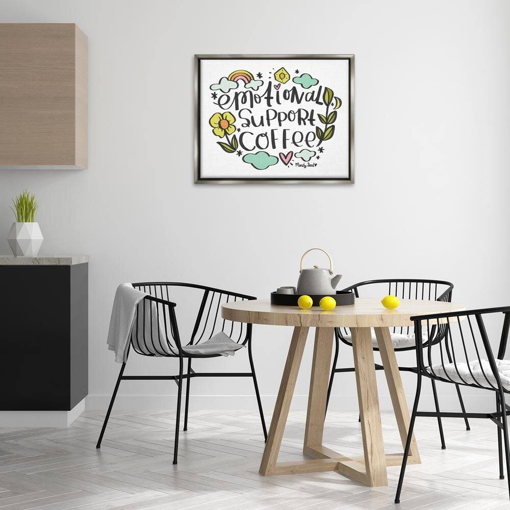 Motivational Support Coffee Gray Floater Frame Typography Graphic Art Print 25 in. x 31 in. price history on PriceWatchPro