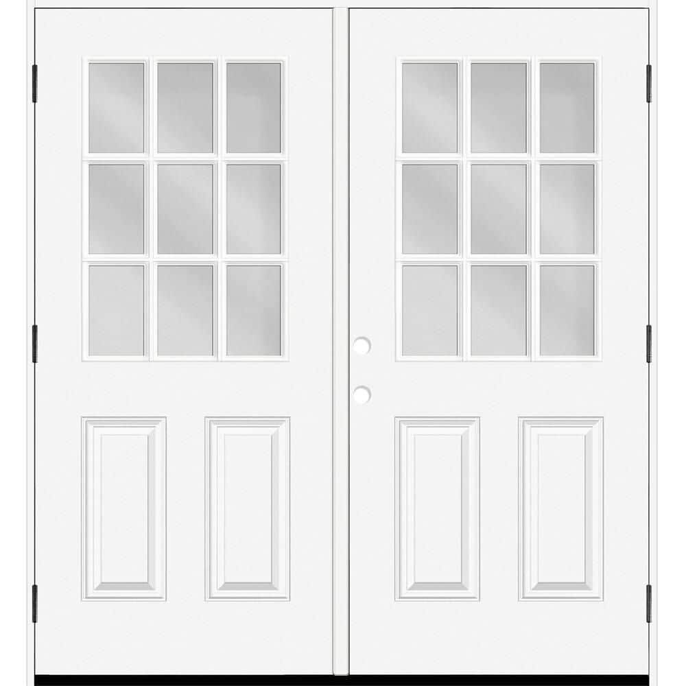 Reliant 64 in. x 80 in. 2P 1/2L 9L-SDL ClearGlass LHOS White Finish Fiberglass Double Prehung Front Door w/ 4 in. Jamb price history on PriceWatchPro
