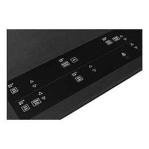 30 in. Radiant Electric Cooktop in Black Stainless Steel with 5 Burner Elements Including Warm Zone Element