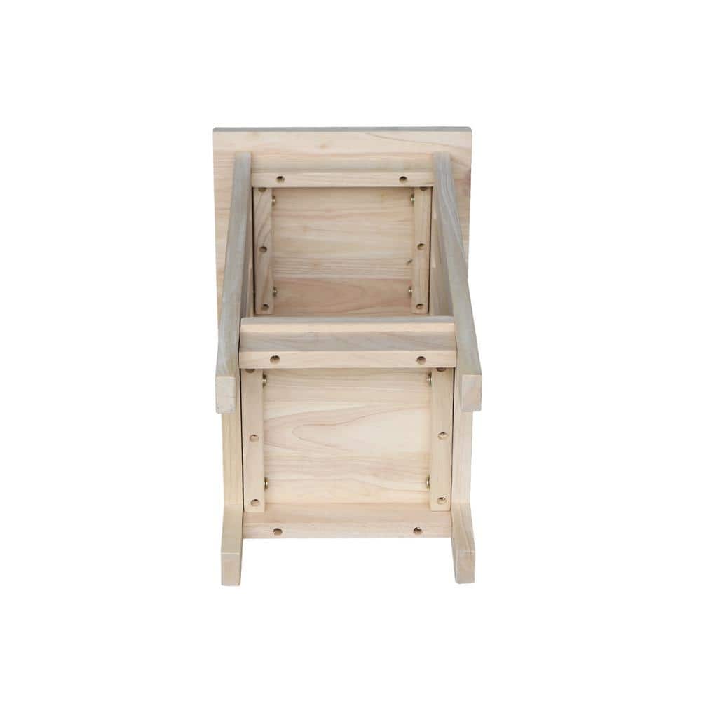 Unfinished Parawood 24" Mission Plant Stand with Lower Shelf
