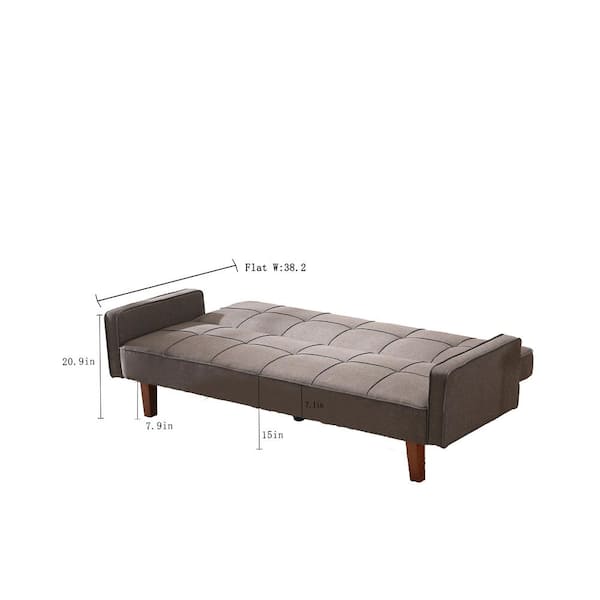 Magic Home 74 8 In W Brown Fabric 2, Twin Size Sofa Bed
