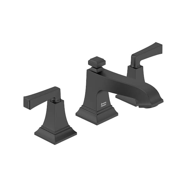 American Standard Town Square S 8 in. Widespread 2-Handle Bathroom Faucet 1.2 GPM with Drain Assembly in Matte Black