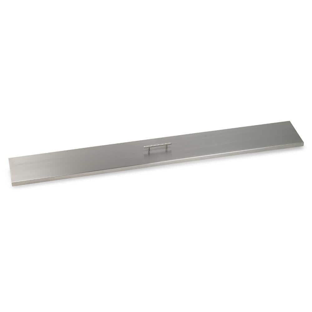 American Fire Glass 60 in. x 6 in. Linear Stainless Steel Cover for ...