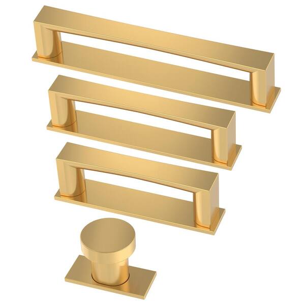 thumbnail interactive-video image 1 of Yumarket Gold Square Cabinet Handles – Stainless Steel Kitchen Drawer Pulls (Lot) 1 of 6