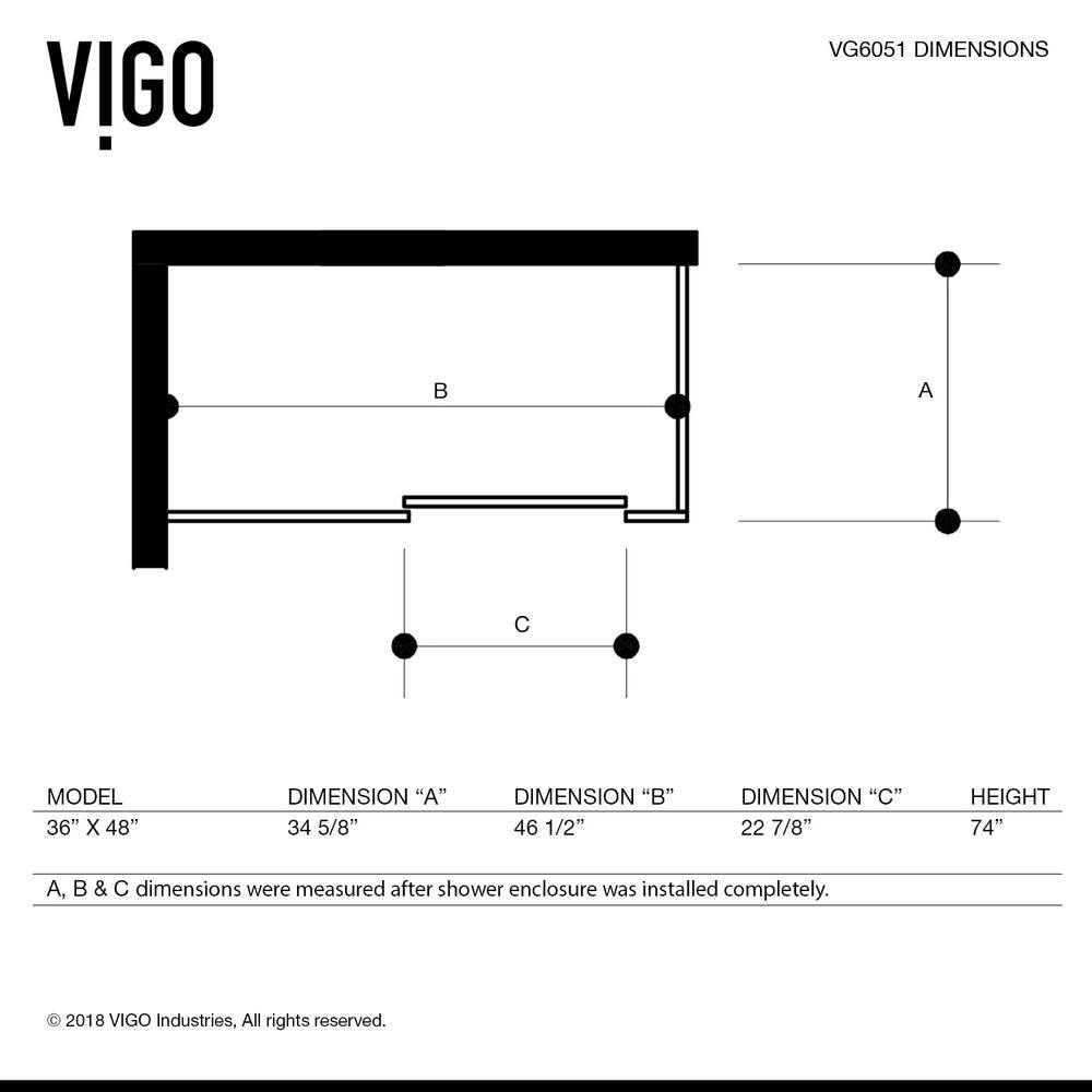 Winslow 46" Matte Black Frameless Sliding Shower Enclosure with Clear Glass